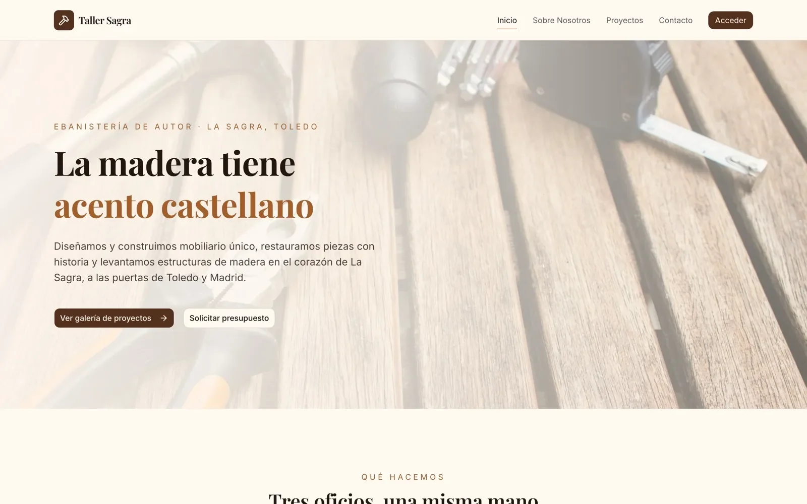Portada pública de Taller Sagra